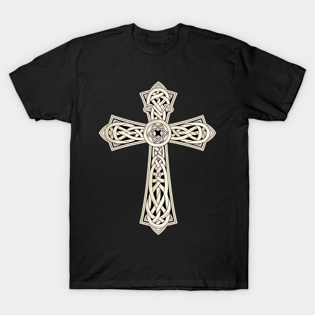 Irish Celtic Cross T-Shirt by AI Art Originals